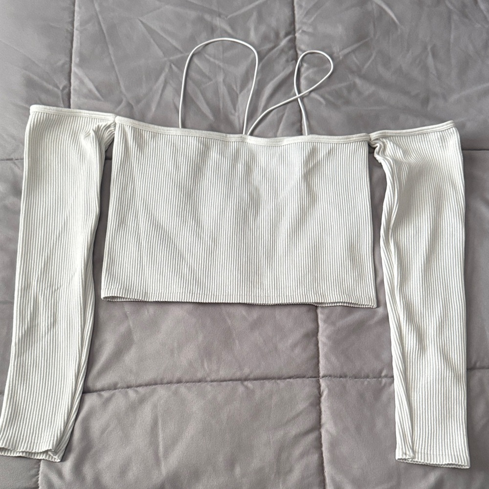 Elegant White Off-Shoulder Women's Top